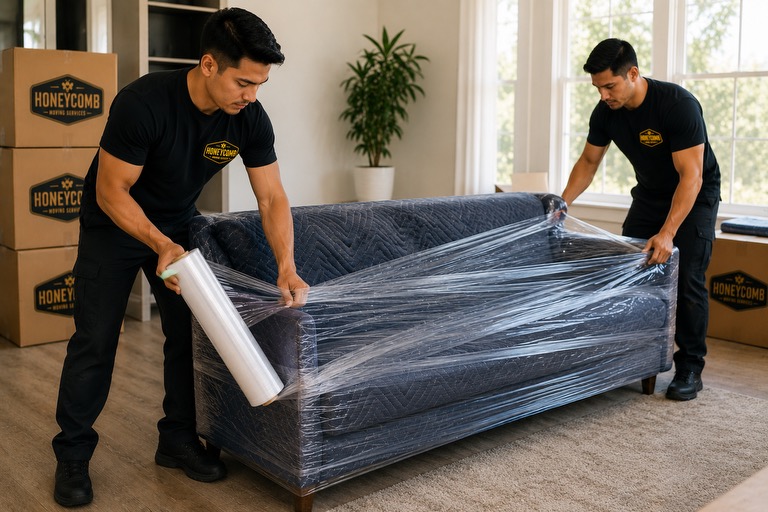 Crew Wrapping Furniture